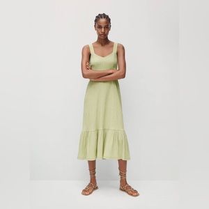 Mango | Green Gingham Check Dress | Size 6